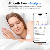 Smart Ring for Health Tracking - Sleep and Exercise Monitor, Compatible with iOS & Android, IP68 Waterproof, No Subscription Required, 5-Day Battery Life 